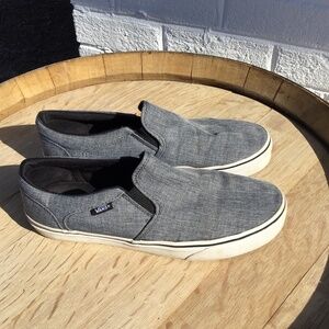 Vans Classic Slip-On Gray Canvas Sneakers | Casual Skate Shoes S 9
